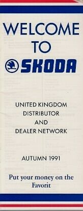 Skoda dealer list 1991 - dealer, 1991-92